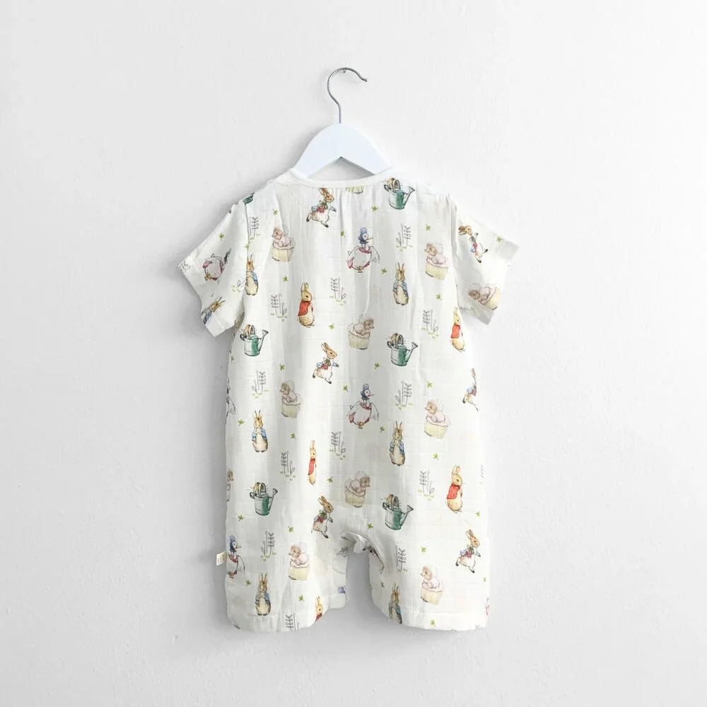 NWT Adorable Peter Rabbit & Friends Sleep N' Play One-Piece Romper Shorts 9-12M - Picture 4 of 5